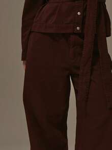 MUSERA 加大码阔腿牛仔裤 秋季可爱舒适节日樱桃漆 - 棕色 - 查看 5