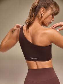 Hanevo 女士休闲运动背心式瑜伽健身文胸 - 咖啡棕 - 查看 2