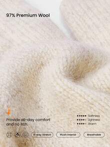 GLOWMODE Toasty Touch 97% Wool-Blend Soft Insulating Touchscreen Gloves Autumn Winter Outdoors Daily Casual Wear