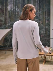 In My Nature Women's Round Neck Raglan Sleeve Casual Loose Versatile Outdoor T-Shirt - Grey - View 4