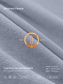 GLOWMODE Everyday Fleece Winter Whisper Regular Fit Pocket Acid Wash Hoodie Autumn Winter Outdoors Daily Casual Wear - Baby Blue - View 5