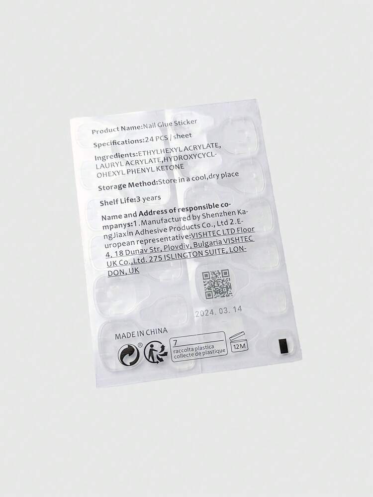 ROMWE Anime 10张Y2K可爱爱心、星星、蝴蝶结、翅膀美甲贴纸，带胶带 - 粉色 - 查看 4