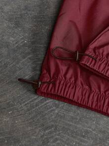 AXEPEAK 男士休闲运动V领字母刺绣卫衣，秋季款，长袖上衣 - 紅色 - 查看 5