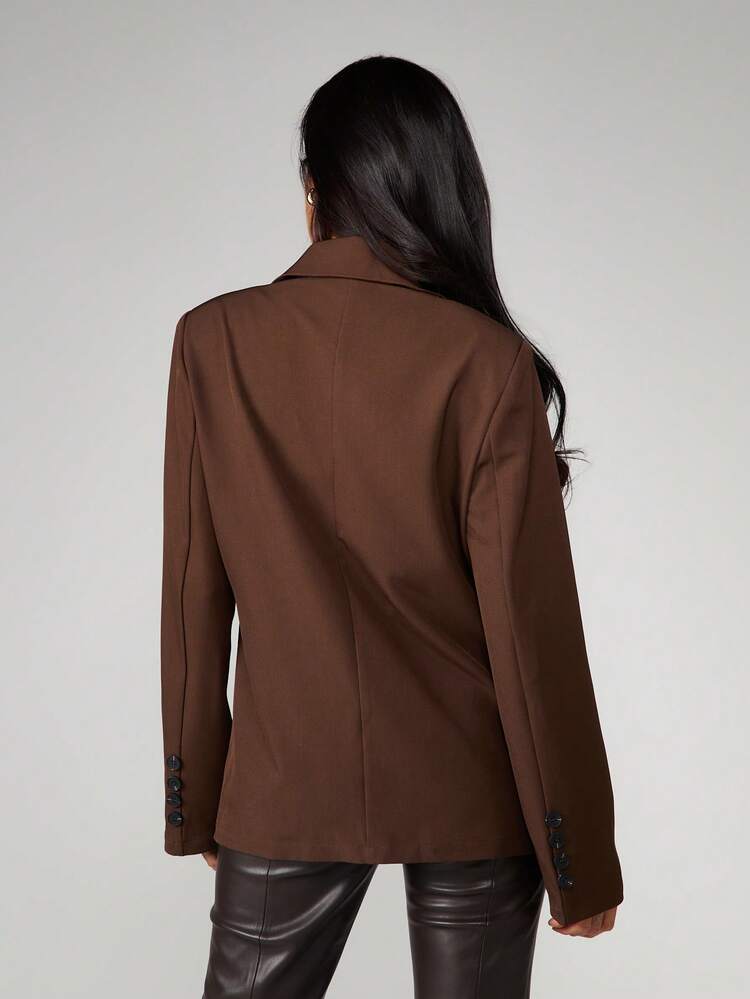 MISSGUIDED Professional Double Breasted Blazer With Lapel Collar And Button Closure For Office Workwear