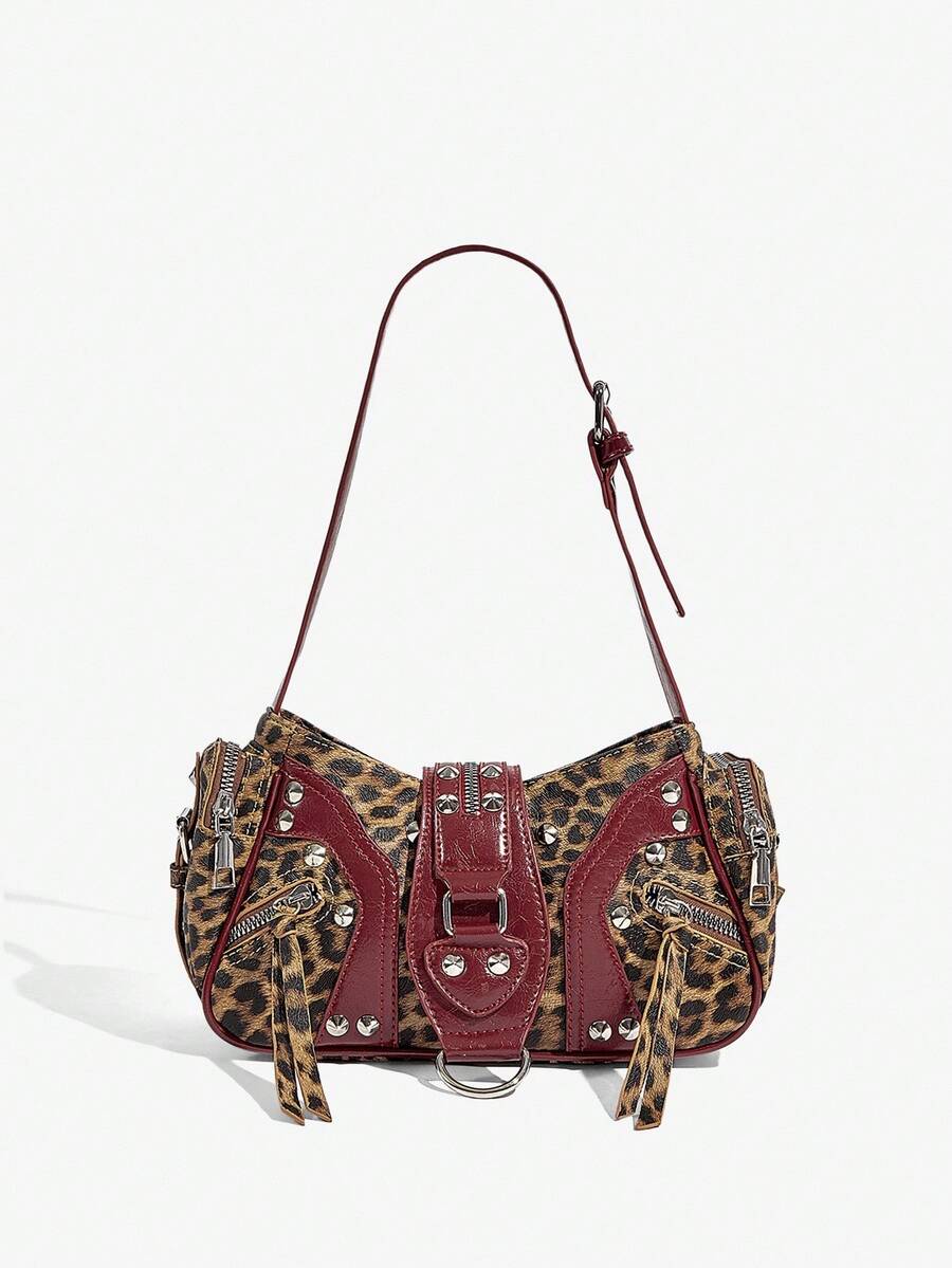 SHECARRY Quý cô, Túi đeo vai nữ, Túi Hobo, Thời trang, Cá nhân hóa, Đơn giản, Đa năng, Đường phố, Những cô gái ngọt ngào và sành điệu, Những cô gái nóng bỏng, Y2k, Đinh tán, Phong cách Biker, Punk, Thanh thiếu niên - Nhiều màu - Xem 1