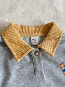 Joliand Joliand Conjunto de 2 piezas de sudadera con cuello polo gris con gráfico de perrito lindo y falda mini de pana amarilla, elegante y urbano para niña, adecuado para fiestas, salidas, uso diario, vuelta al colegio, verano y otoño - Multicolor - Ver 6