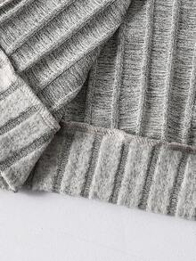 Sparklyn 少女休闲百搭优雅蝴蝶结外套+针织罗纹连衣裙两件套，秋冬款 - 杏色 - 查看 7