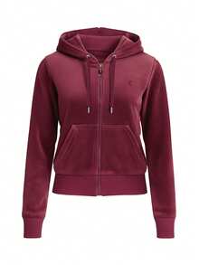 Juicy Couture Women's Full Zip Sweatshirt Red - 酒紅色 - 查看 4