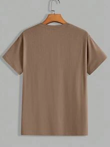 Manfinity BRENVOR 3pcs Pack Men's Solid Color Casual V-Neck T-Shirt For Summer - White - View 4