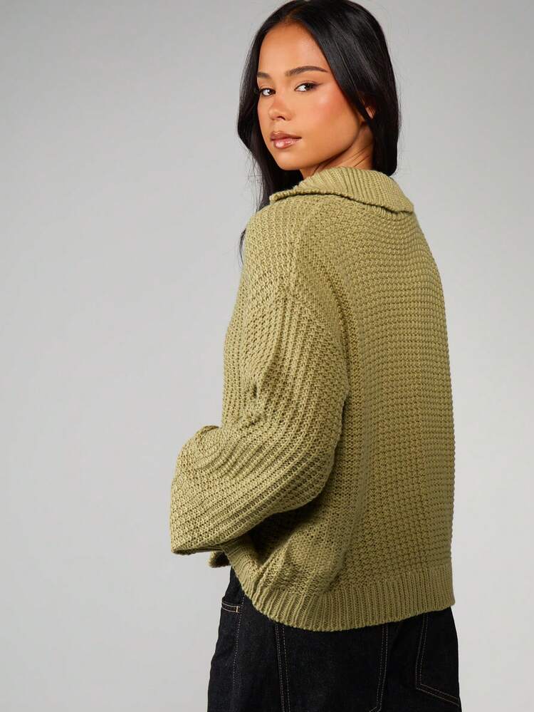 MISSGUIDED カジュアルな秋冬のレイヤリングに最適なリラックスフィットのニットカーディガン トグル留め