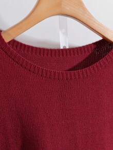 GlowEve CURVE 大码休闲纯色圆领毛衣连衣裙，秋冬季