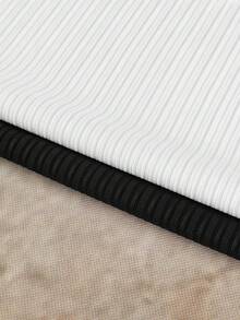 Manfinity VCAY 2pcs Men's Casual Jacquard Ribbed Slim Fit Knit Tank Top - Black and White - View 5