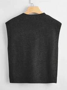 Franclia Women's Solid Color V-Neck Casual Knitted Vest, Autumn/Winter