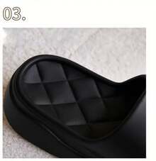 Zapatillas de casa mujer, chanclas mujer,zapatillas estar por casa mujer EVA para mujer, sandalias de plataforma de 7cm,antideslizantes y suaves, perfectas para usar en casa, en la playa o en el baño. - Negro - Ver 3