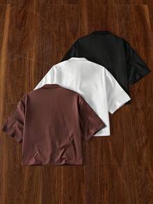 Manfinity VCAY Set 2 bucăți cămăși țesute pentru bărbați, casual, lejer, cu mânecă scurtă, multicolore, stil tânăr și la modă