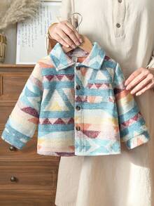 Vintaside Kids Baby Boy Retro Fashionable Versatile Long Sleeve Jacket, Suitable For Travel, Vacation Or Daily Casual Wear, Autumn/Winter - Multicolor - View 3