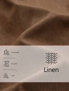 SHEIN LUNE 女士时尚新款秋冬休闲亚麻混纺系带荷叶边下摆长袖高领中长外套，适合商务会议、婚礼、晚宴、通勤、毕业派对、假期、约会、聚会等场合。 - 卡其色 - 查看 7