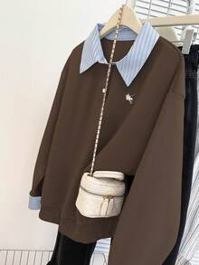 Resyla Áo nỉ nữ phong cách sinh viên thường ngày thu/đông mới - màu nâu - Xem 5