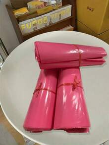 50/100pcs Pink Express Bag, Self-Adhesive Waterproof Mailing Envelope, Bulk Shipping Package For Clothes, Books, Inline Materials, Durable Plastic Packaging Bag - Pink - View 5