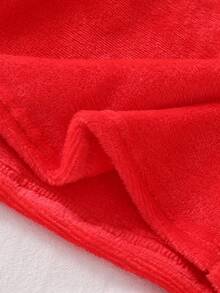 Infant Girls' Plush Plaid Long Sleeve Top And Pants Comfortable Pajama Set,Red Plush Plaid Pajamas, Christmas Pajamas, Winter Pajamas Fleece Pajamas Christmas Pajamas Plush Baby Checkered Outfit Baby Set Autumn Winter Season 2 Piece Toddler Sets Baby Casual Sets - Red and White - View 6