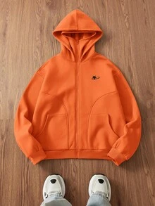 Manfinity Unisex Men's Knitted Casual Loose Fit Long Sleeve Zip-Up Hooded Sweatshirt, Couple Things