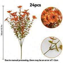 Outdoor Artificial Fall Flower, Uv Resistant Fake Plants, Faux Plastic Floral Orange Shrubs Hanging Flower Plant For Home Kitchen Balcony Garden Window Sill Fall Decoration - Multicolor - View 19