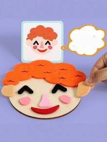 1PC Kids Face Expression Puzzle Magic Sticker Emotion Changing Board Montessori Educational Wooden Toy For Preschool Learning - Multicolor - View 6