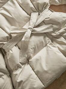 SHEIN x Carly Lawrence Anewsta 加厚中长款立领收腰女式夹克 - 米色 - 查看 8