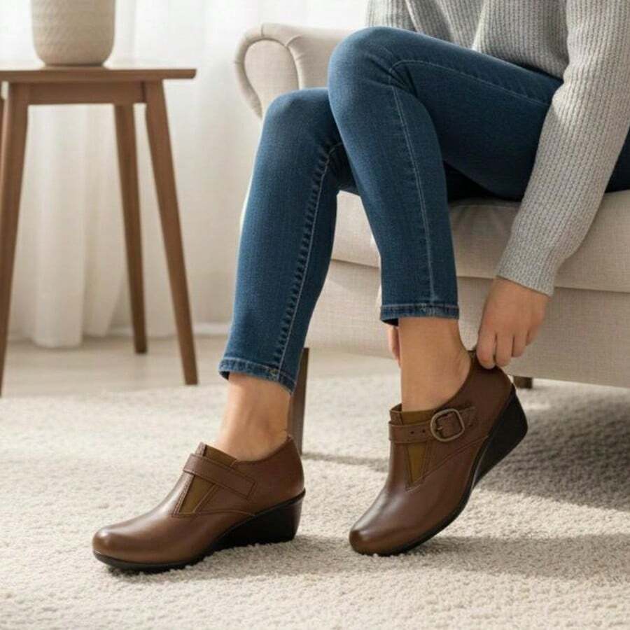 Botin en piel para dama - Marrón - Ver 1