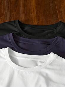 Manfinity VCAY Men's Knit Casual Daily Loose Fit Short Sleeve T-Shirt Set - Multicolor - View 4