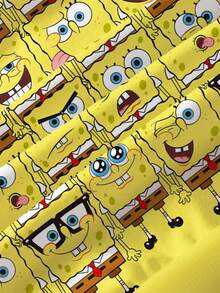 SpongeBob SquarePants | SHEIN Sweat-shirt décontracté à col rond avec motif graphique de dessin animé pour jeune garçon