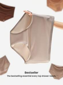 LUVLETTE Plus 3-Pack Mid Waist Basics Microfiber No-Show Briefs Women Underwear Panties Set-Earthy Tones - Multicolor - View 7