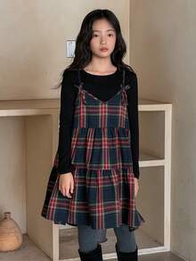 Dazy Kids 少女格子无袖上衣 - 彩色 - 查看 3