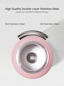 GLOWMODE 1L 即饮式双层不锈钢环形手柄磁性手机支架防滑底座水瓶日常休闲办公室活动 - 粉色 - 查看 4