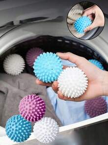 6Pcs Reusable Laundry Scrubbing Balls, Magic Anti-Tangled Lint Catcher, Hair And Fur Remover, Washer And Dryer Cleaning Balls, Non-Electric Soft Wash Tool, Wash Ball For Removal Of Cat & Dog Hair, Fur And Lint - Multicolor - View 2