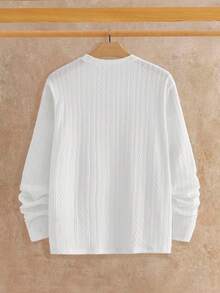 Manfinity NXTstreet 2件装男士纹理休闲长袖T恤，适合日常穿着，男士毛衣上衣，休闲上衣，男士长袖针织衫，秋季服装 - 彩色 - 查看 7