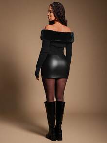 Radiana Modischer Damen Patchwork Cardigan mit Fellbesatz an den Schultern und Reißverschluss, Herbst