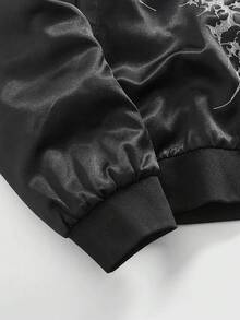 ROMWE MEN Goth Abrigo acolchado con capucha, cremallera y manga larga de estilo gótico informal para hombre, para invierno - Negro - Ver 4