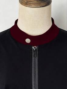 EgrlEra 女士撞色街头摩托车PU皮夹克 - 彩色 - 查看 5