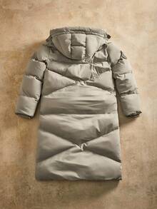 Anewsta Thick Long Hooded Quilted Women Jacket - Grey - View 2