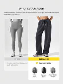 GLOWMODE Everyday Fleece Chill Season Soft Lightweight Warm Chill Balance Hip Curved Adjustable Drawstring Hem Waist Side Pockets Wide-Leg Joggers Pants Autumn Winter Outdoor Daily Casual - Iron Gray - View 3