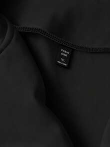 EMERY ROSE Áo khoác trùm đầu có khóa kéo thường ngày dành cho nữ với thiết kế khối màu - màu đen - Xem 4