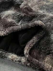 PAVTROS 男士抓绒时尚扎染连帽卫衣，秋冬季长袖上衣 - 淺灰紫 - 查看 5