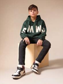 SUMWON Boys Skinny Fit Charcoal Wash Denim Jeans For School Casual Everyday Wear - Black - View 4