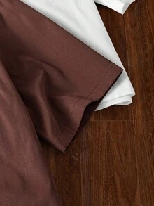 Manfinity VCAY Set 2 bucăți cămăși țesute pentru bărbați, casual, lejer, cu mânecă scurtă, multicolore, stil tânăr și la modă