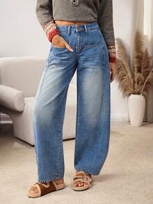 EMERY ROSE Damen Ausgewaschene Lässig Jeans