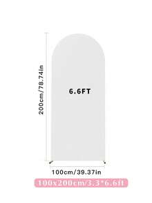 1 件浅蓝色/紫色/白色/粉色/米色/红色/黑色，7.2 英尺/6.6 英尺/6 英尺/5 英尺婚礼拱门罩圆顶拱门罩背景面料氨纶拱门背景罩拱门面板高级弹力面料，非常适合家庭晚餐婚礼、求婚、订婚、生日 - 白色 - 查看 15