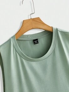 EASEVO 5pcs/Pack Plus Size Men's Casual Loose Knit Tank Top, Suitable For Summer - White - View 12