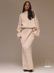 MUSERA Knitted Oversized Jumper Gollum Maxi Skirt Coord Cool Girl, Streetstyle, Cute, Fall, Autumn, Winter New Year Thanksgiving