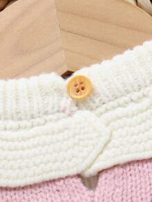 2pcs Baby Girl Outfit: Ruffled Collar Embroidered Sweater Dress + Casual Leggings, Cute & Minimalist Style Baby Set Autumn Winter Season Baby Girl Long Sleeve Outfit Baby Girl Knitted Outfit Baby Girl Knitted Outfits Baby Girl Winter Clothes Set Baby Girl Knitted Outfit Jumpsuit For Baby Girl Elegant Newborn Romper With Bow Baby Knit Jumpsuit Pink Bow Baby Outfit Baby Knitted Outfit Baby Set Autumn Winter Season Vintage Winter Baby Clothes Newborn Sweater Romper Neutral Baby Clothes Unisex - Pink - View 6